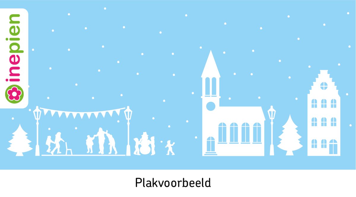 Inepien | herbruikbare raamsticker | kerk | wit